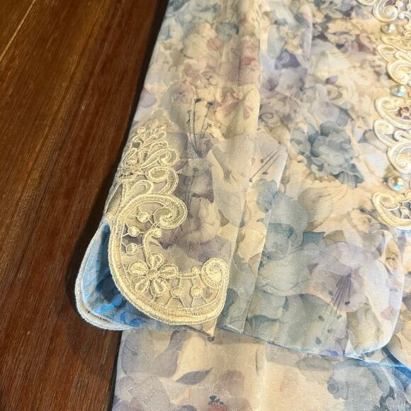 Vintage Scott McClintock Pastel Brocade & Lace Skirt Suit Maxi Size 60 - Picture 5 of 8